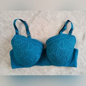 Addition Elle | Size 40DDD Déesse Teal Lace Push-Up Bra